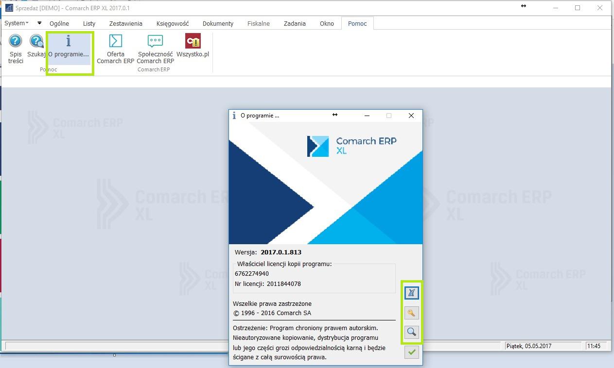 Jak uzyskać w Comarch ERP XL techniczne informacje niezbędne do zgłoszenia serwisowego do asysty producenta1